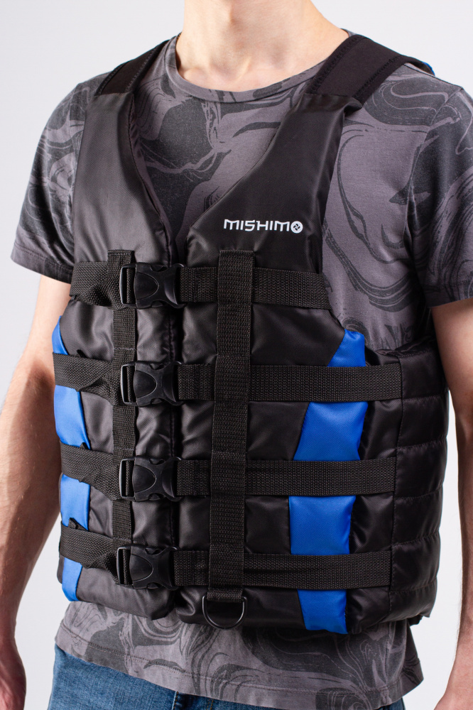 Жилет спасательный MISHIMO PRO Премиум качества Черно-синий в Махачкале