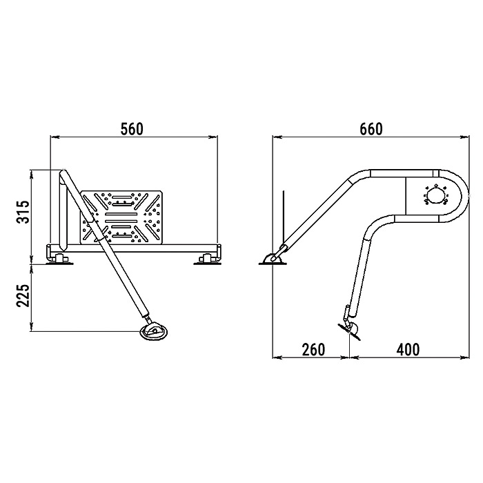 Стойка рулевая с креплением на баллон надувной лодки 25мм в Махачкале