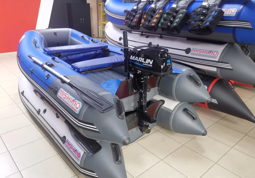 КОМПЛЕКТ ЛОДКА MISHIMO LITE 315 + МОТОР 5л.с в Махачкале