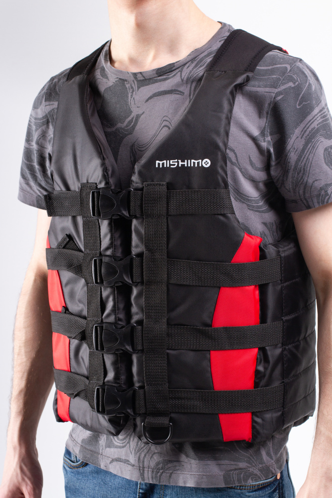 Жилет спасательный MISHIMO PRO Премиум качества Черно-красный в Махачкале
