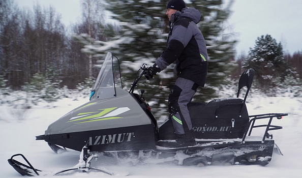 Миниснегоход Бурлак Азимут 24 л.с. , эл.запуск, реверс, тормоз гидравл, капот серый в Махачкале