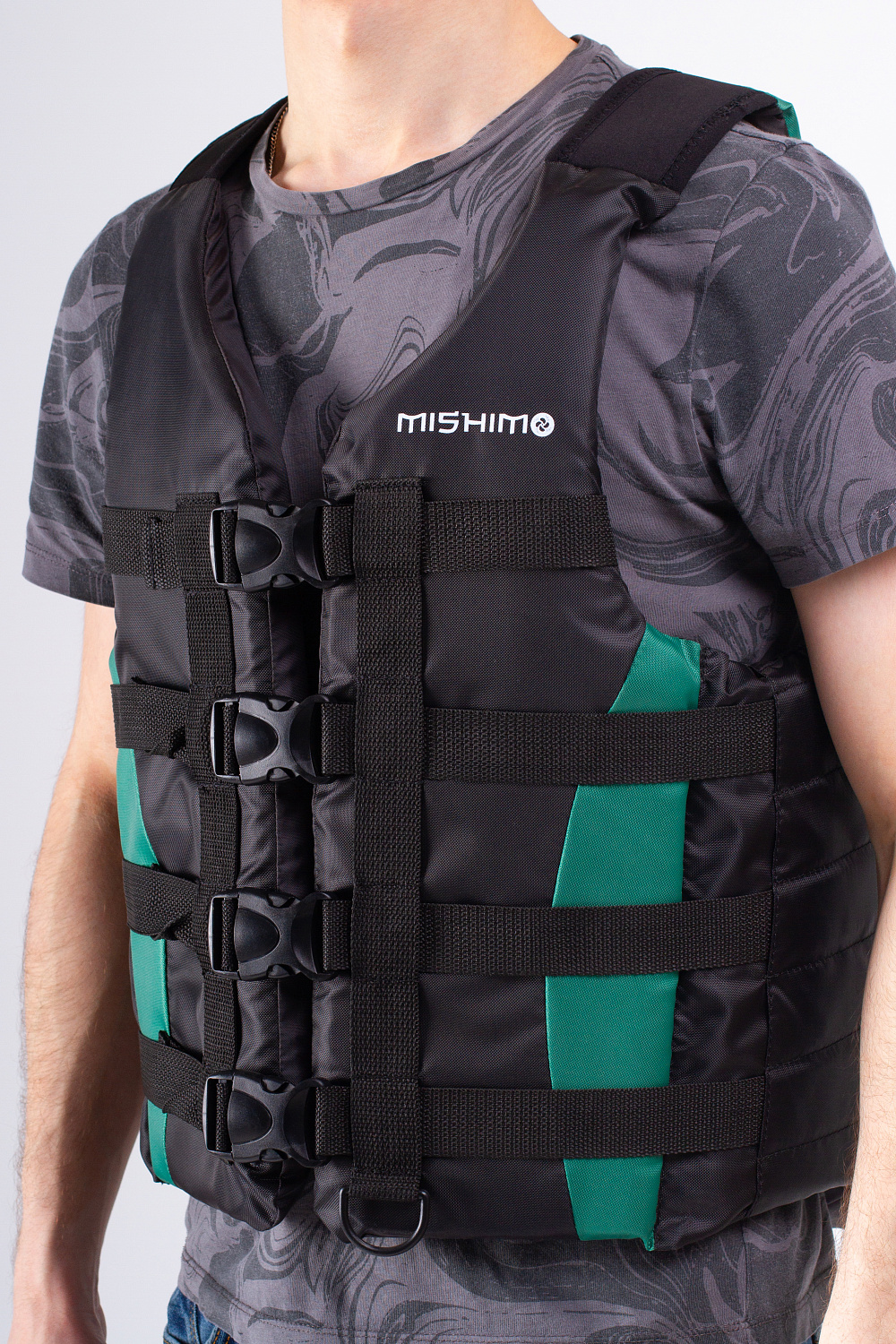 Жилет спасательный MISHIMO PRO Премиум качества Черно-зеленый в Махачкале