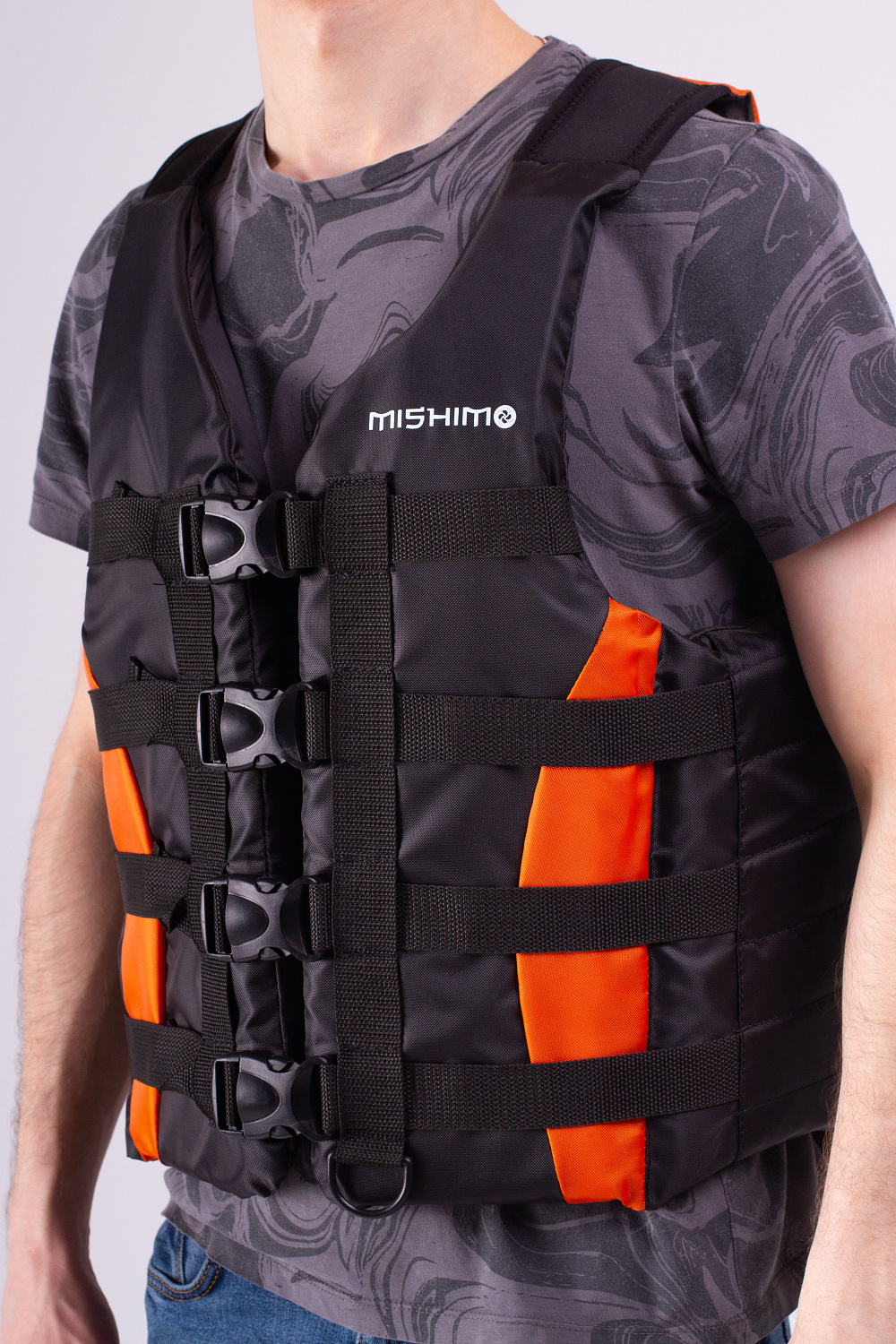 Жилет спасательный MISHIMO PRO Премиум качества Черно-оранжевый в Махачкале