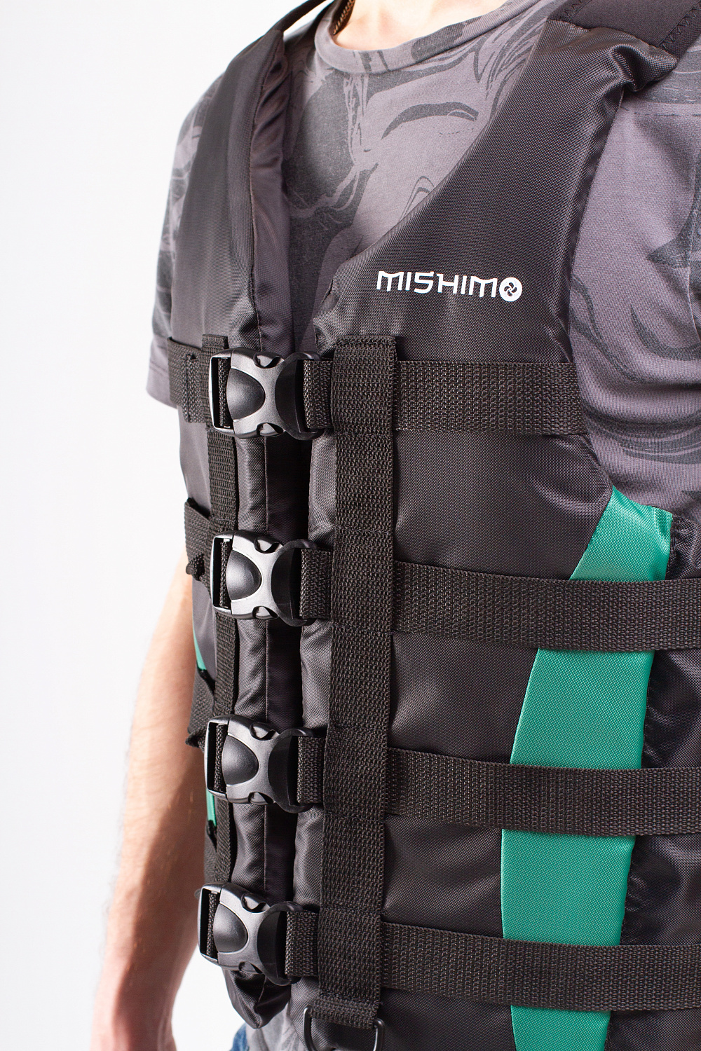 Жилет спасательный MISHIMO PRO Премиум качества Черно-зеленый в Махачкале