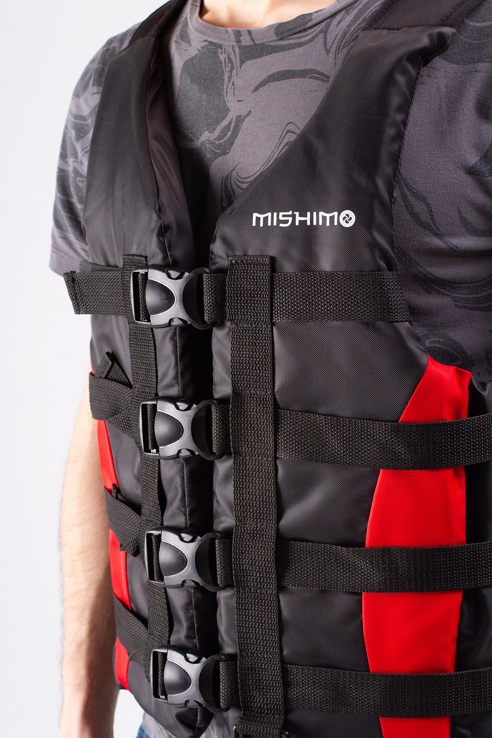 Жилет спасательный MISHIMO PRO Премиум качества Черно-красный в Махачкале